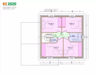 Image du modèle de maison PLAN ETAGE ACACIA 100m²