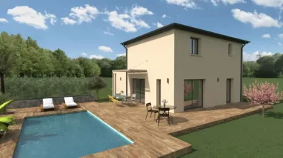 Image du modèle de maison LYS 102 -Arrière toit terrasse RDC