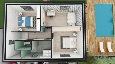 Image du modèle de maison LYS 102 Etage plans intérieurs 3 Chambres