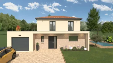 Image du modèle de maison LYS 102 -Façade toit terrasse RDC