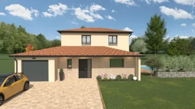 Image du modèle de maison LYS 102 -Façade toit tuilé RDC