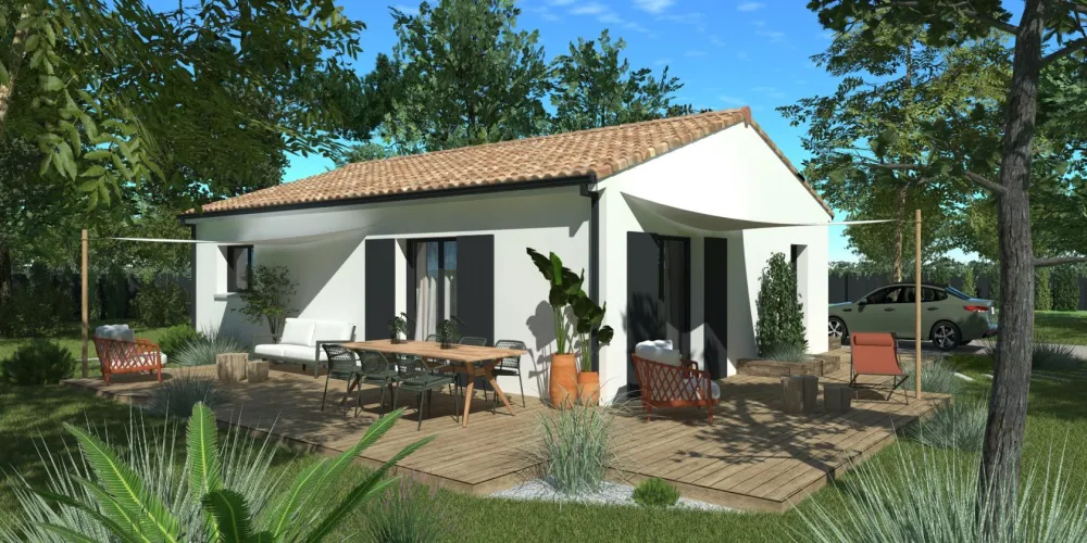 Image du modèle de maison Modèle rectangle - 70m² sans garage - ARRIERE