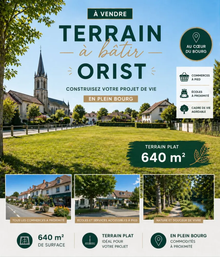 Image du terrain Terrain à bâtir de 641 m² à ORIST (40)