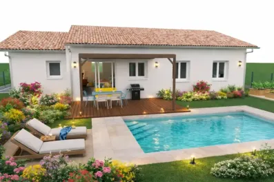 Image du modèle de maison visuel piscine face
