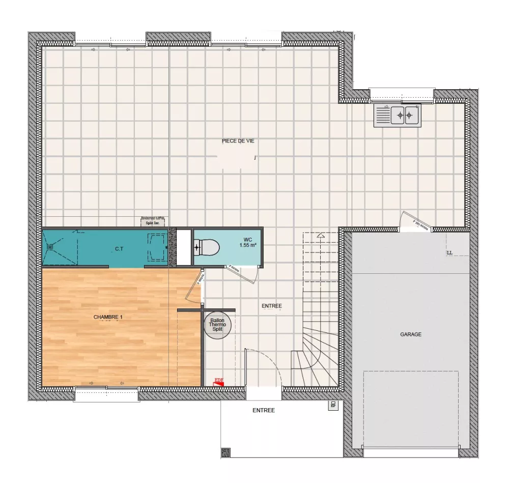 Image du modèle de maison AMETHYSTE 3CH RDC