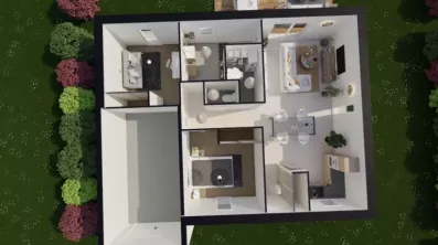 Image du modèle de maison visuel dessus