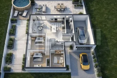 Image du modèle de maison plan 3d ambre