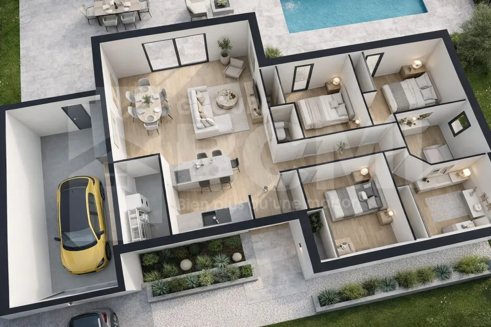 Image du modèle de maison plan 3d emeraude