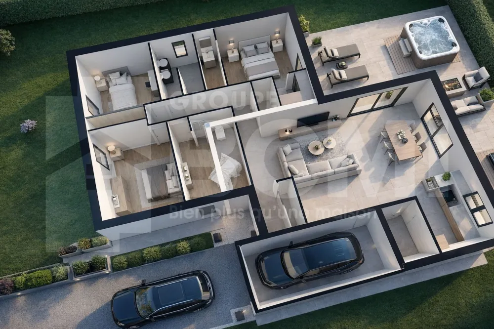 Image du modèle de maison plan 3d saphir contemporaine