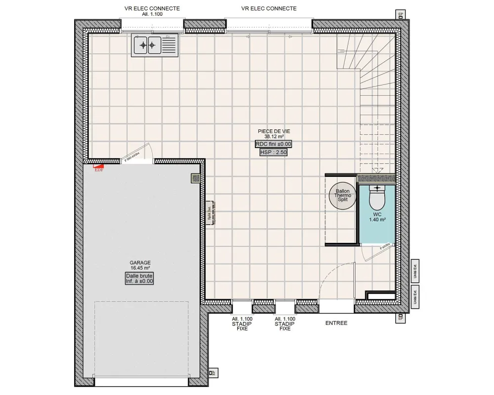 Image du modèle de maison PLAN RDC TURQUOISE M 3CH87