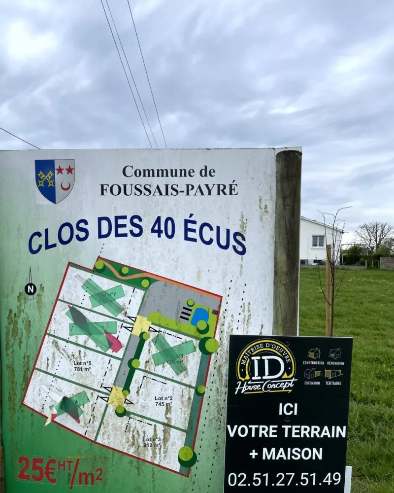 Image du terrain Terrain à bâtir de 745 m² à FOUSSAIS-PAYRE (85)