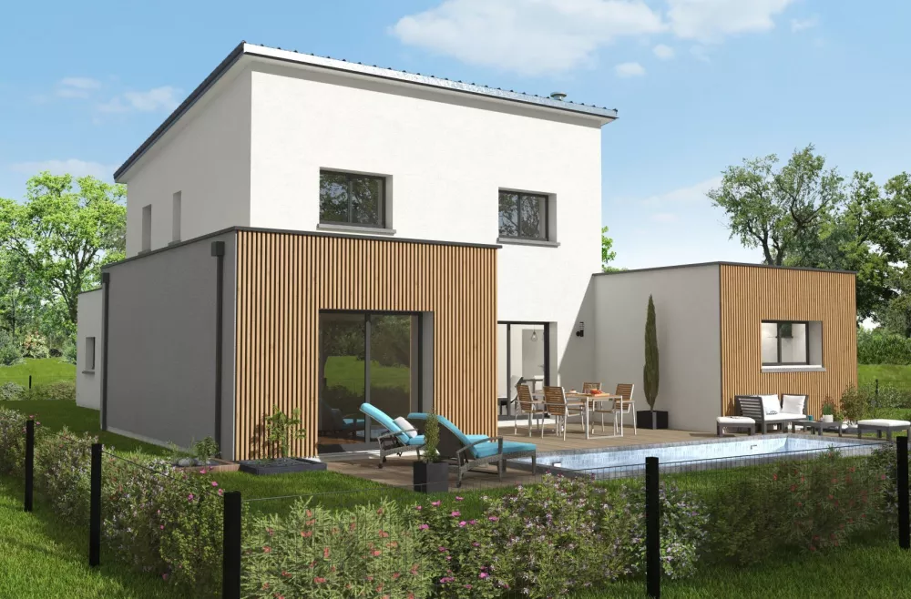 Image du modèle de maison etage Mopente +toit plat 177 PL 2