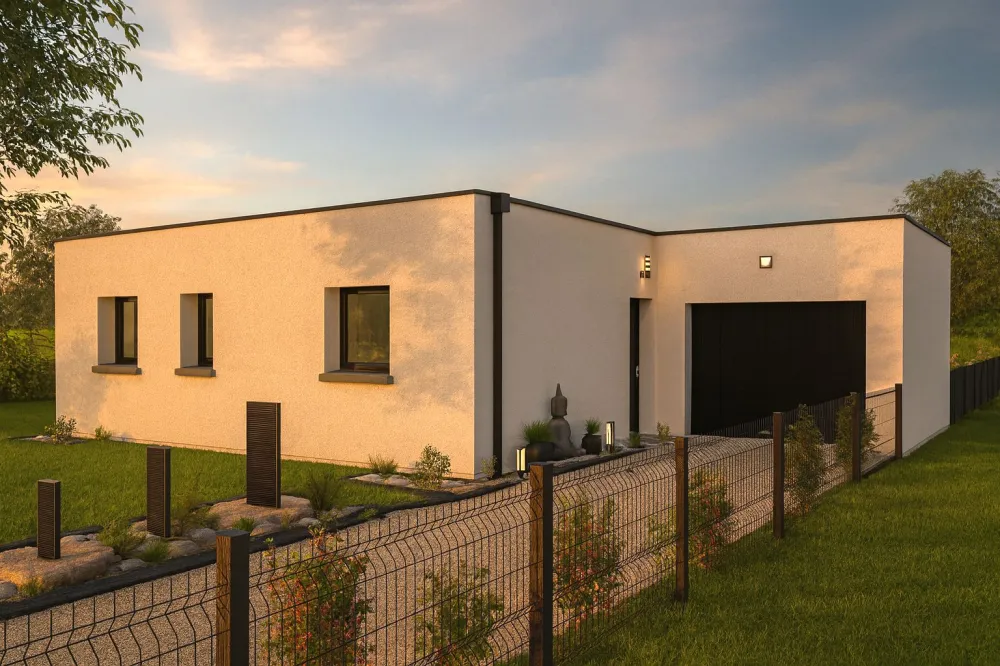 Image du modèle de maison GIRELLE 75m² TOIT TERRASSE + GGE BAC CHGPT