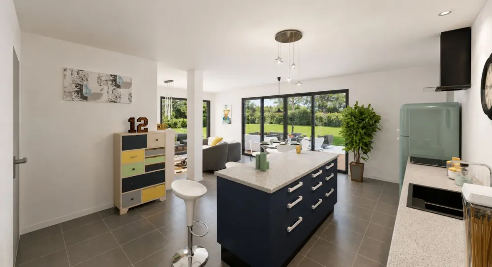 Image du modèle de maison plain pied 90 2 chambres 3