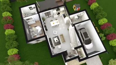 Image du modèle de maison ALICIA axo rdc