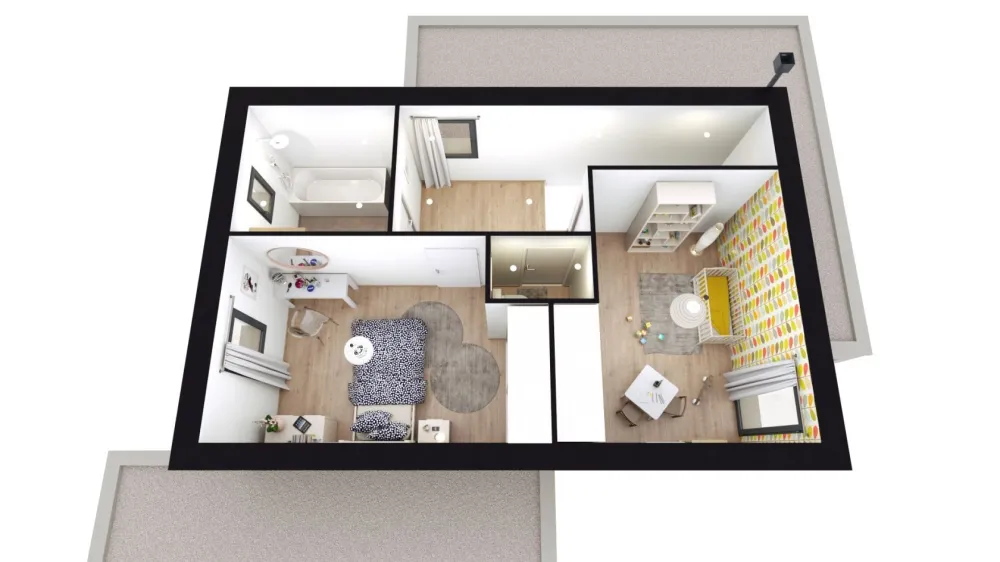 Image du modèle de maison ALICIA axo étage