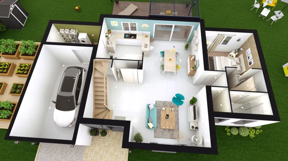 Image du modèle de maison CLEA axo rdc