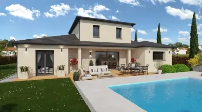 Image du modèle de maison Vue arrière toit ardoisé 2