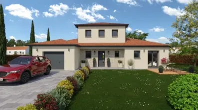 Image du modèle de maison Vue devant toit rouge