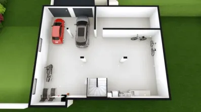 Image du modèle de maison LEA axo sous sol