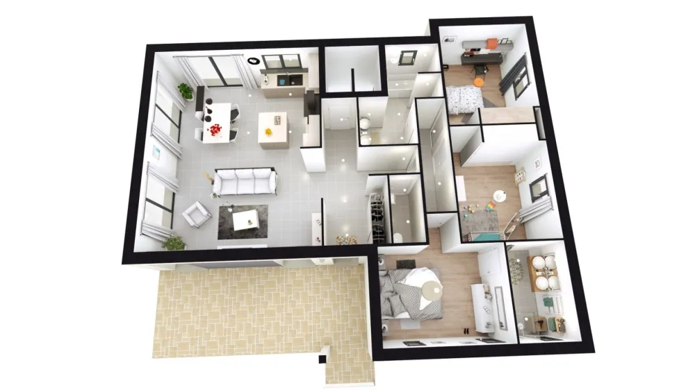 Image du modèle de maison LEA axo RDC