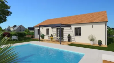 Image du modèle de maison Vue arrière 1 toit rouge