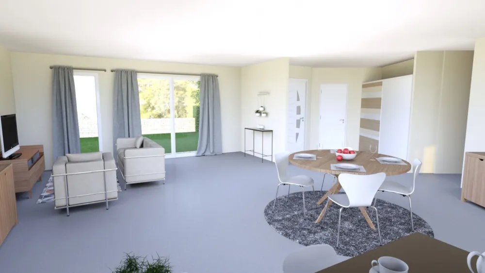 Image du modèle de maison Vue sejour maison en V paray le monial