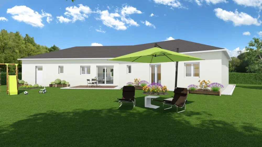 Image du modèle de maison Vue avant maison en V paray le monial