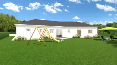 Image du modèle de maison Vue arriere maison en V paray le monial