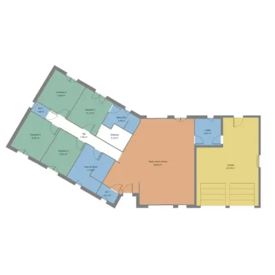 Image du modèle de maison plan maison en V paray le monial