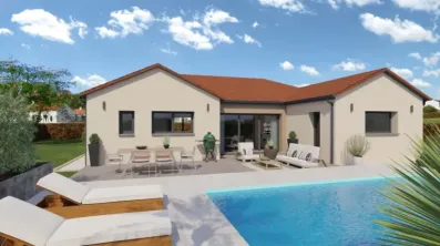 Image du modèle de maison Vue arrière 2 toit rouge