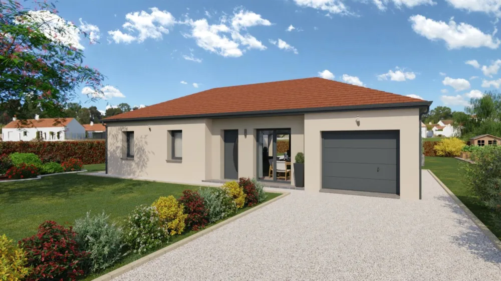 Image du modèle de maison Vue devant toit rouge