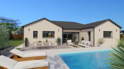 Image du modèle de maison Vue arrière 2 toit ardoisé