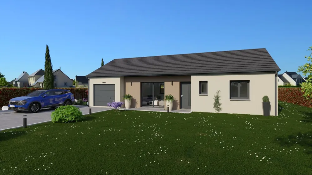 Image du modèle de maison Vue devant toit ardoisé 2