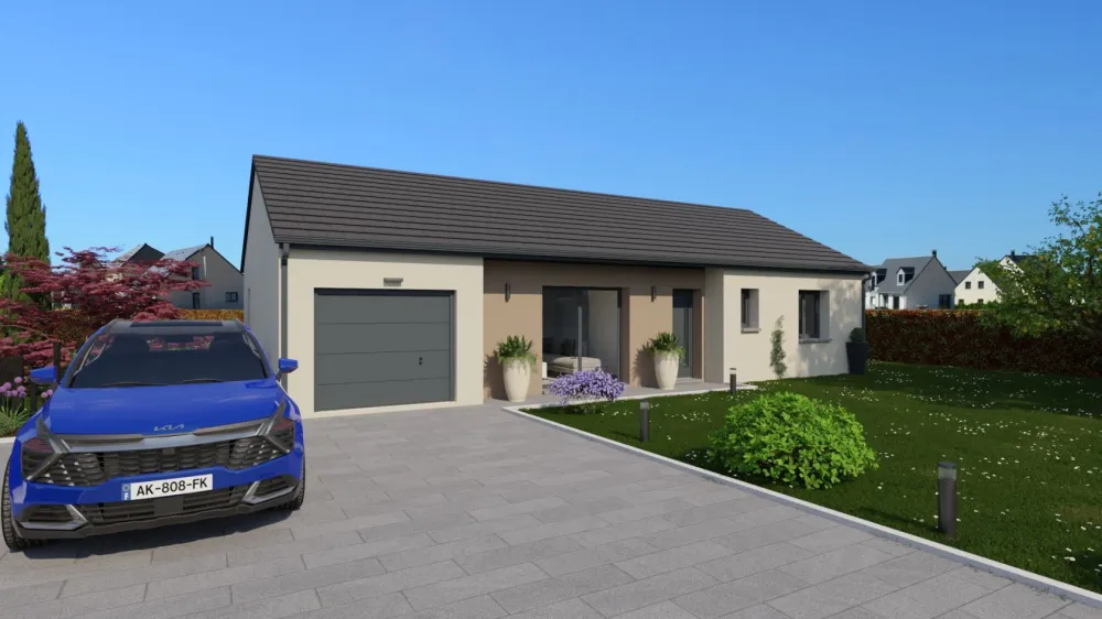 Image du modèle de maison Vue devant toit ardoisé 1