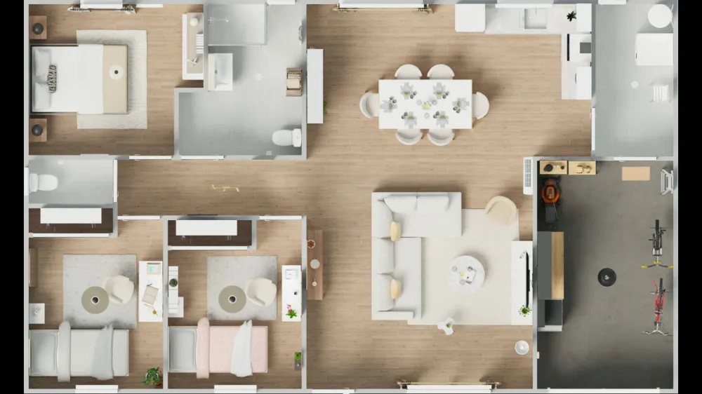 Image du modèle de maison 1vuededessus