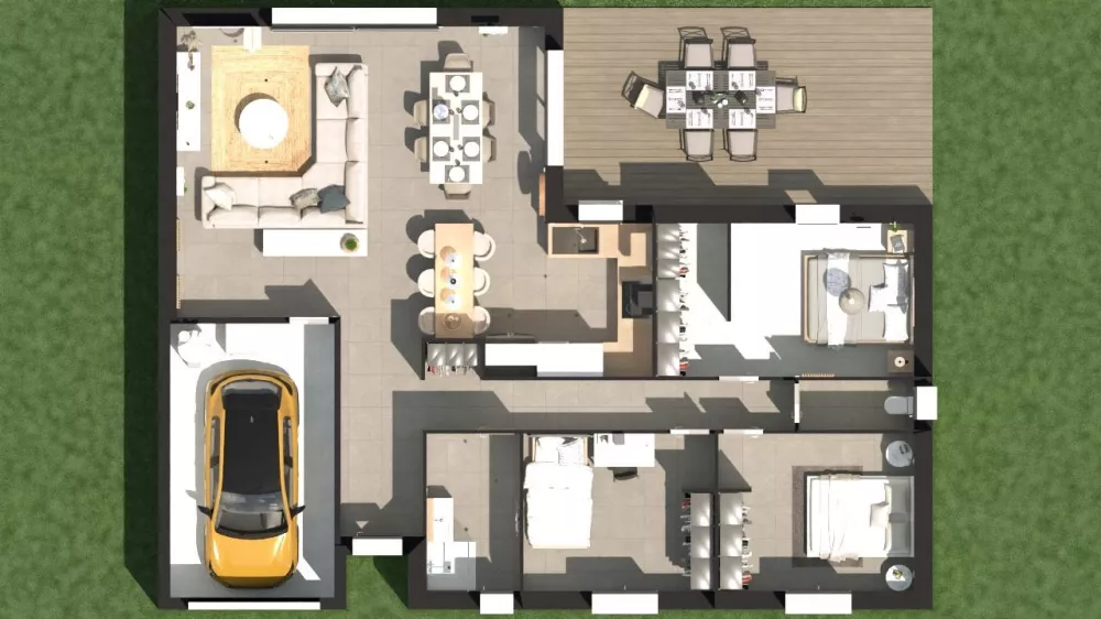 Image du modèle de maison Lila dessus