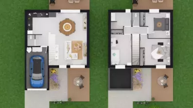Image du modèle de maison Cyprès 82 vue de dessus