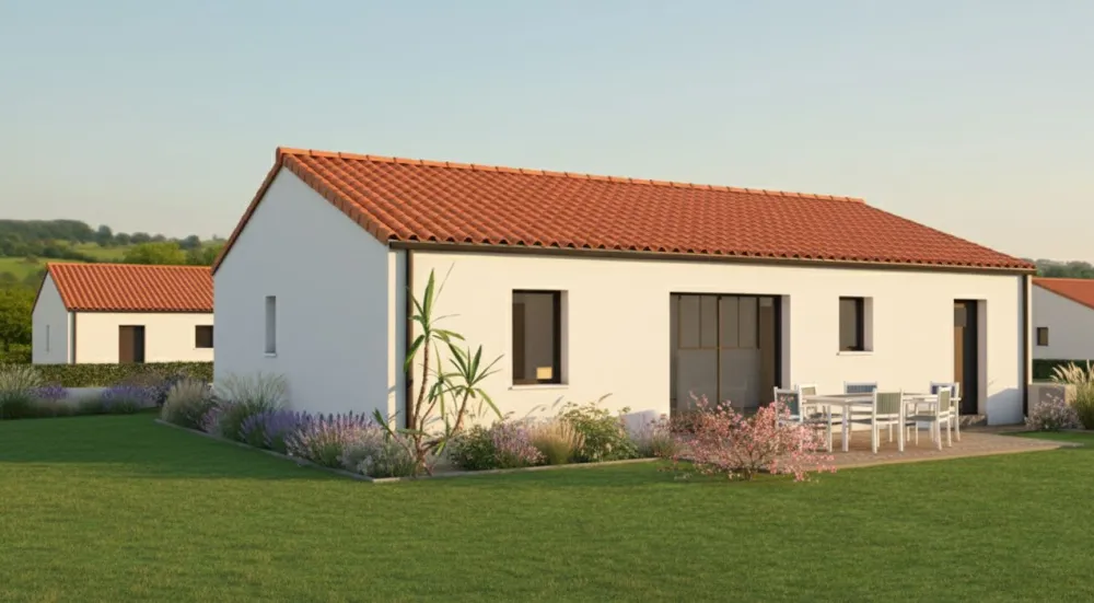 Image du modèle de maison BECTARD - Façade arrière rectifiée IA
