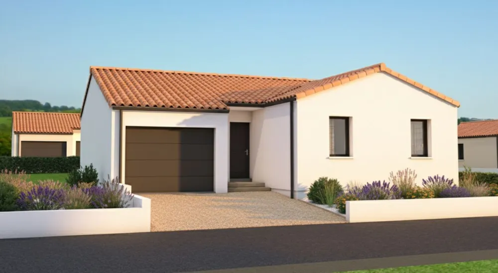 Image du modèle de maison BARRAUD - Façade avant rectifiée IA