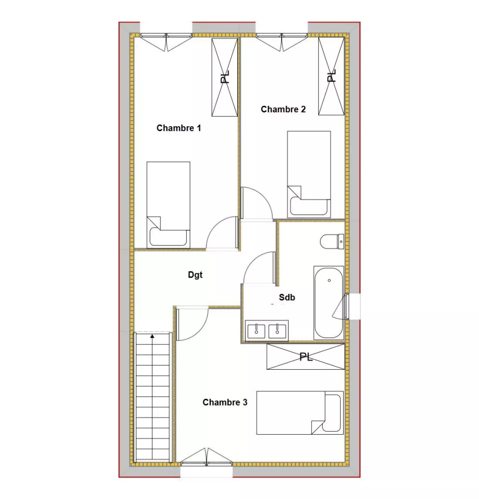 Image du modèle de maison BOUGAINVILLIER PLAN ETAGE