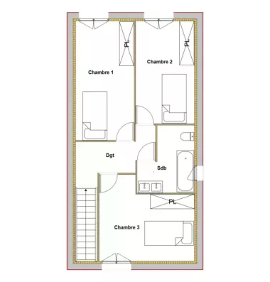 Image du modèle de maison BOUGAINVILLIER PLAN ETAGE