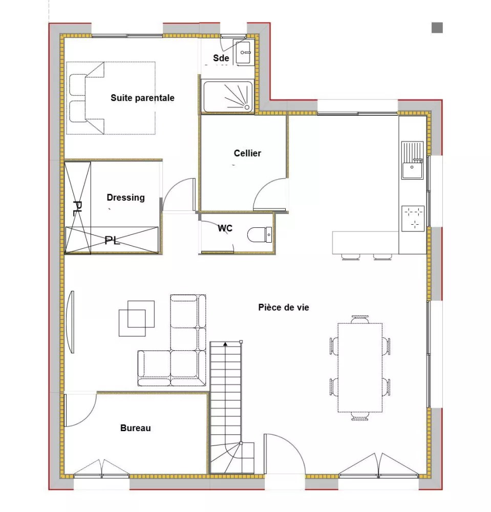 Image du modèle de maison BOUGAINVILLIER PLAN RDC