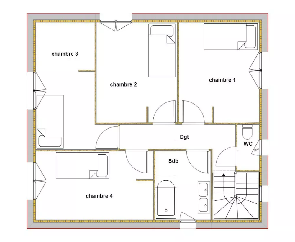 Image du modèle de maison LILAS PLAN ETAGE