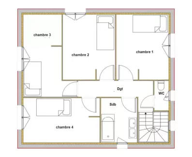 Image du modèle de maison LILAS PLAN ETAGE
