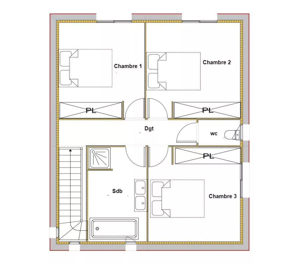 Image du modèle de maison ORCHIDEE PLAN ETAGE