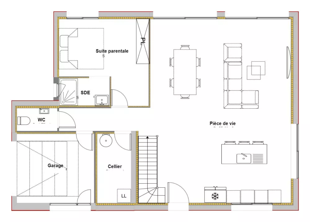 Image du modèle de maison ORCHIDEE PLAN RDC