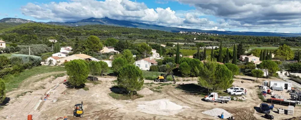 Image du modèle de maison CAROMB LE CHAMP DES CIGALES VUE AERIENNE