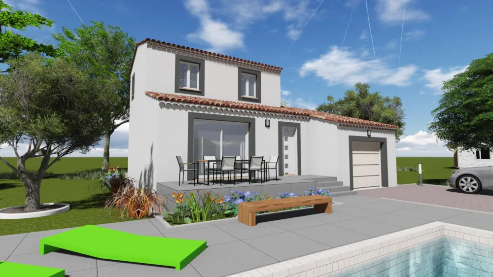 Image du modèle de maison ELCHE Gamme BIOXIA 1 visuel avant  1