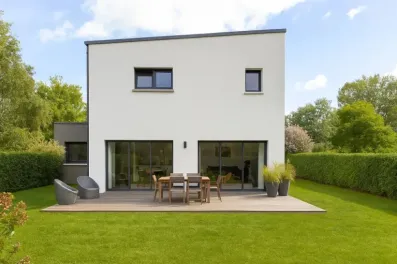 Image du modèle de maison Maison moderne et jardin ensoleillé (1)